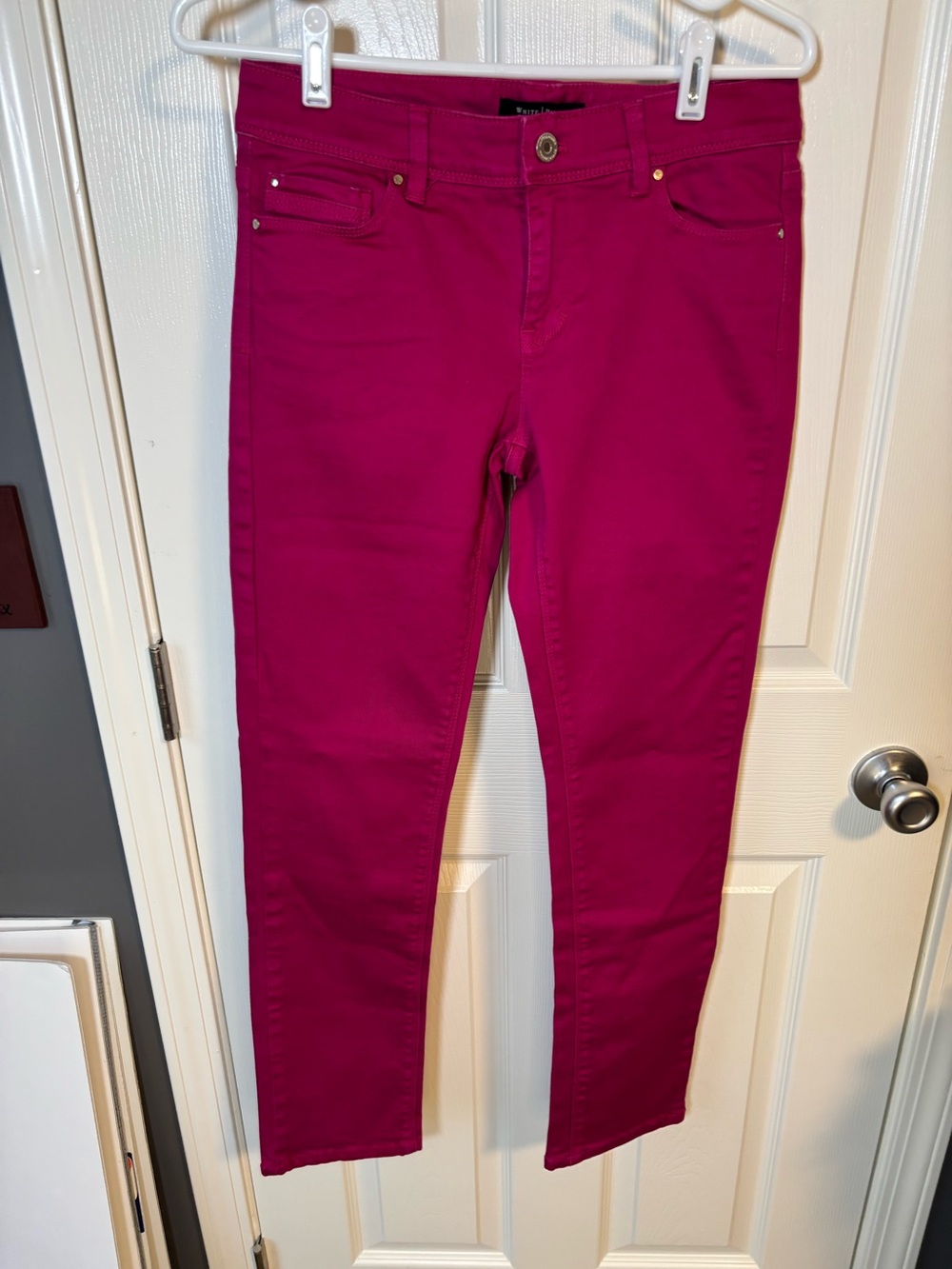 Hot pink low rise skinny jeans by White House Black Market size 4